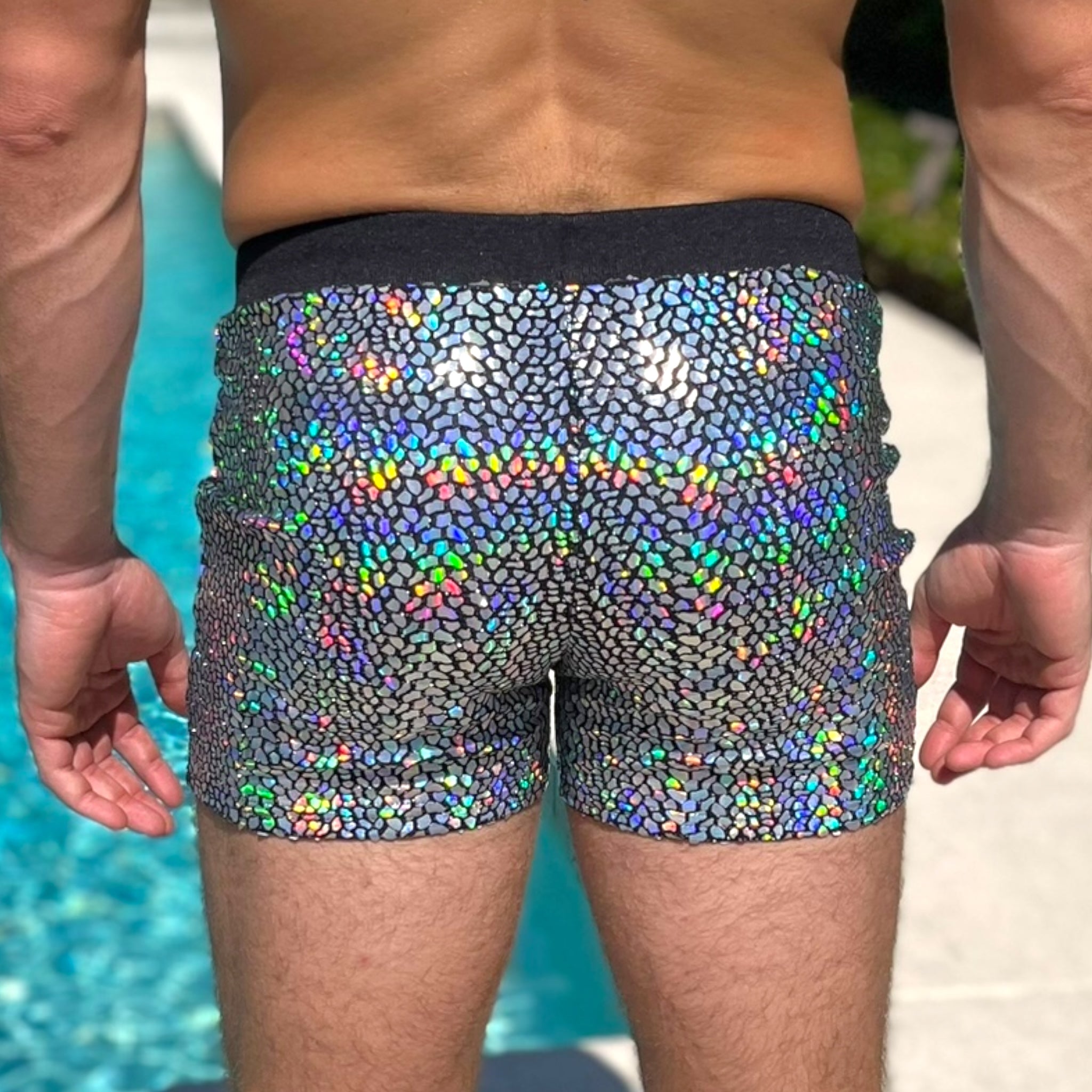 Holographic Iridescent Shorts