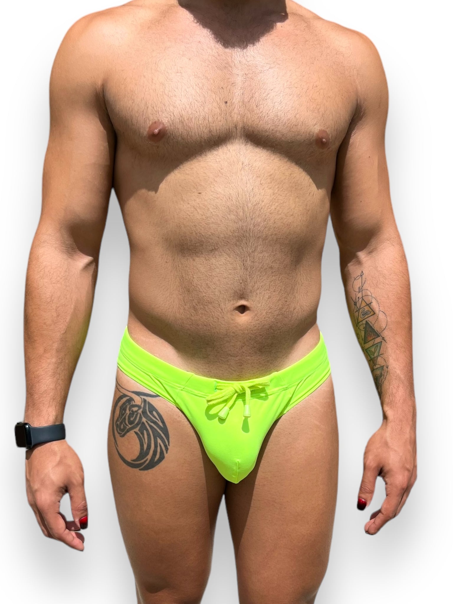 Mens Neon Stretch Brief Swimsuit