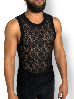 Fitted Stretch Lace Tank