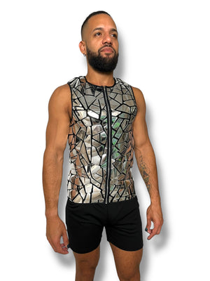 Holographic Abstract Mirror Zip Tank