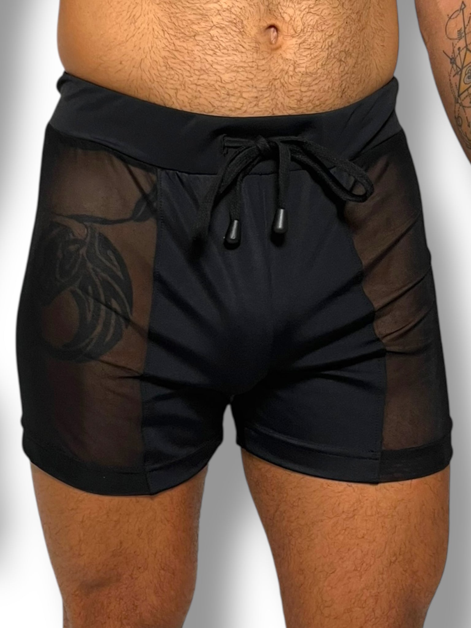 Sheer Mesh Short Side Panel Stretch