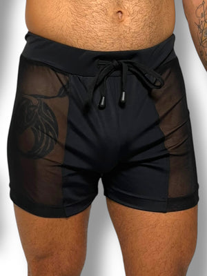 Sheer Mesh Short Side Panel Stretch