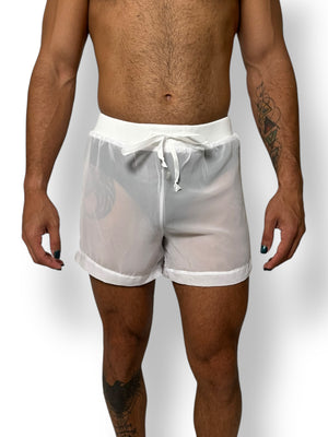 Sheer Chiffon Short Festival Wear See Through Mesh