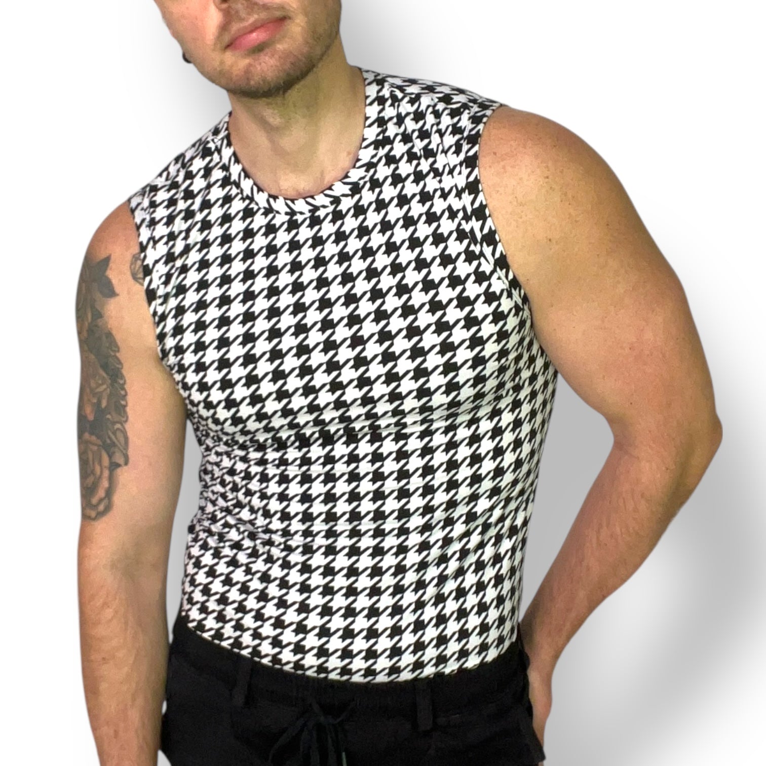 Houndstooth Fitted Tank