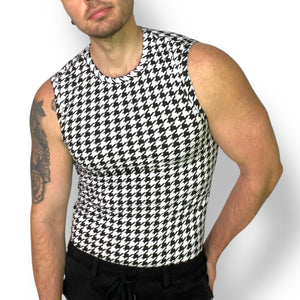 Houndstooth Fitted Tank