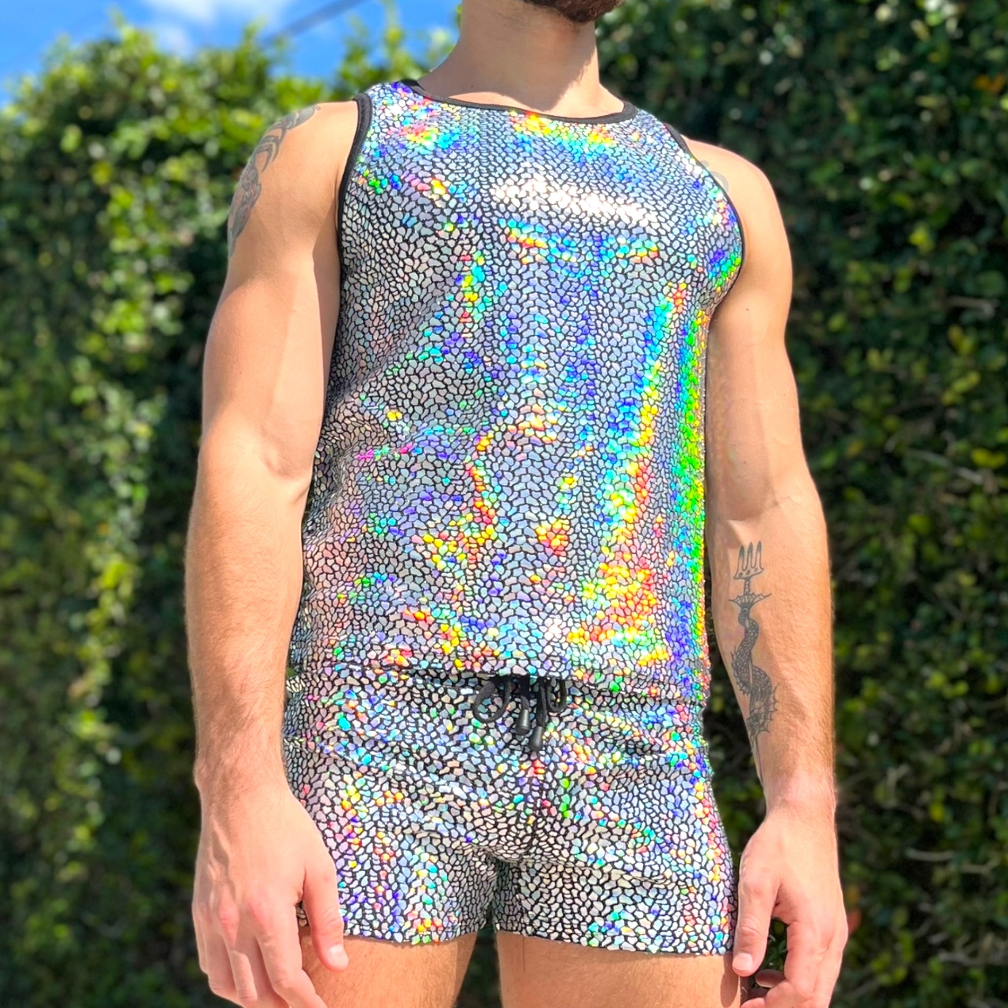 Holographic Iridescent Shorts