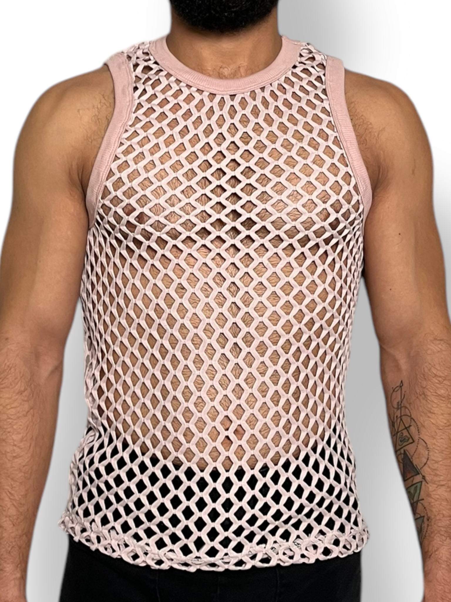 Fitted Fishnet Mens Tank