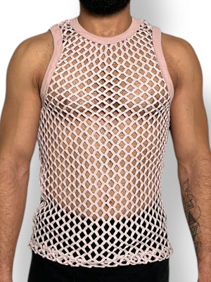 Fitted Fishnet Mens Tank