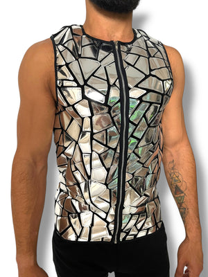 Holographic Abstract Mirror Zip Tank