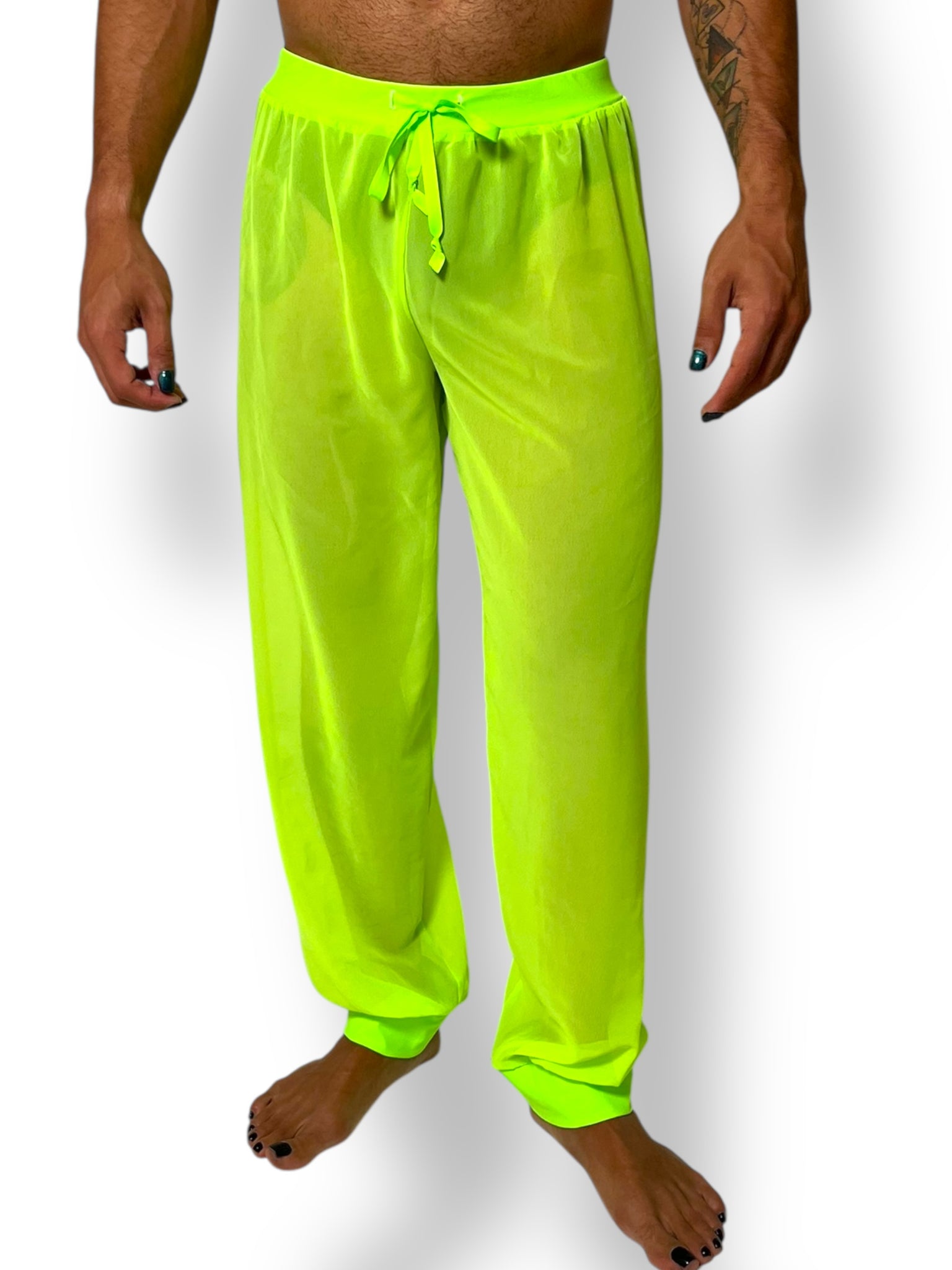 Sheer Chiffon Jogger Elastic Waistband and Cuff