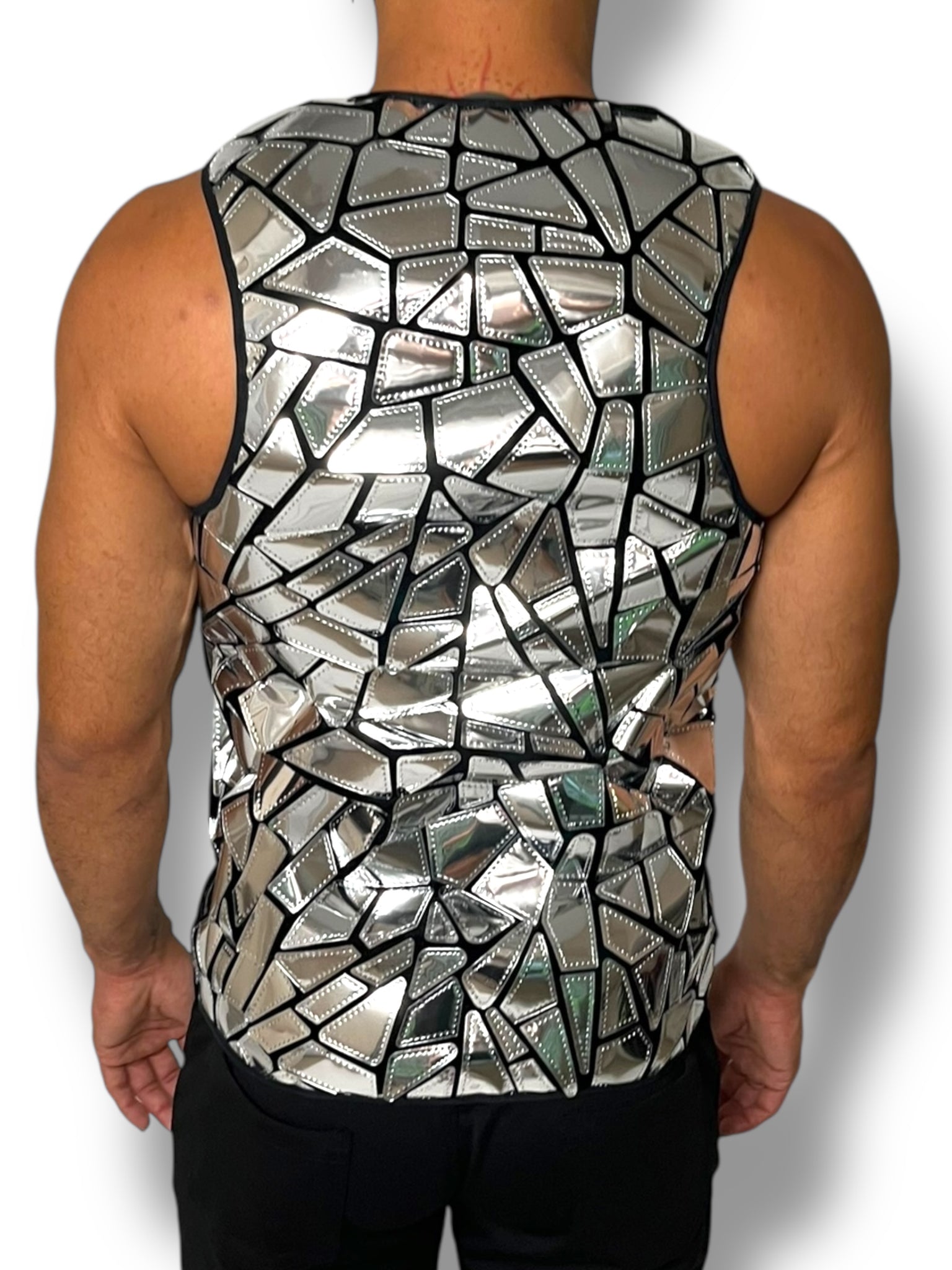 Holographic Abstract Mirror Zip Tank