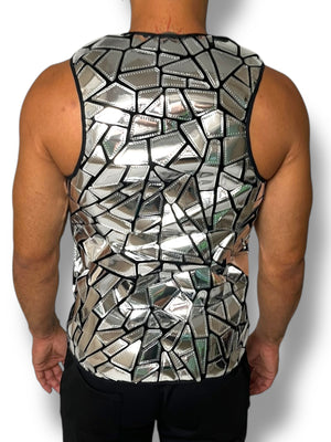 Holographic Abstract Mirror Zip Tank