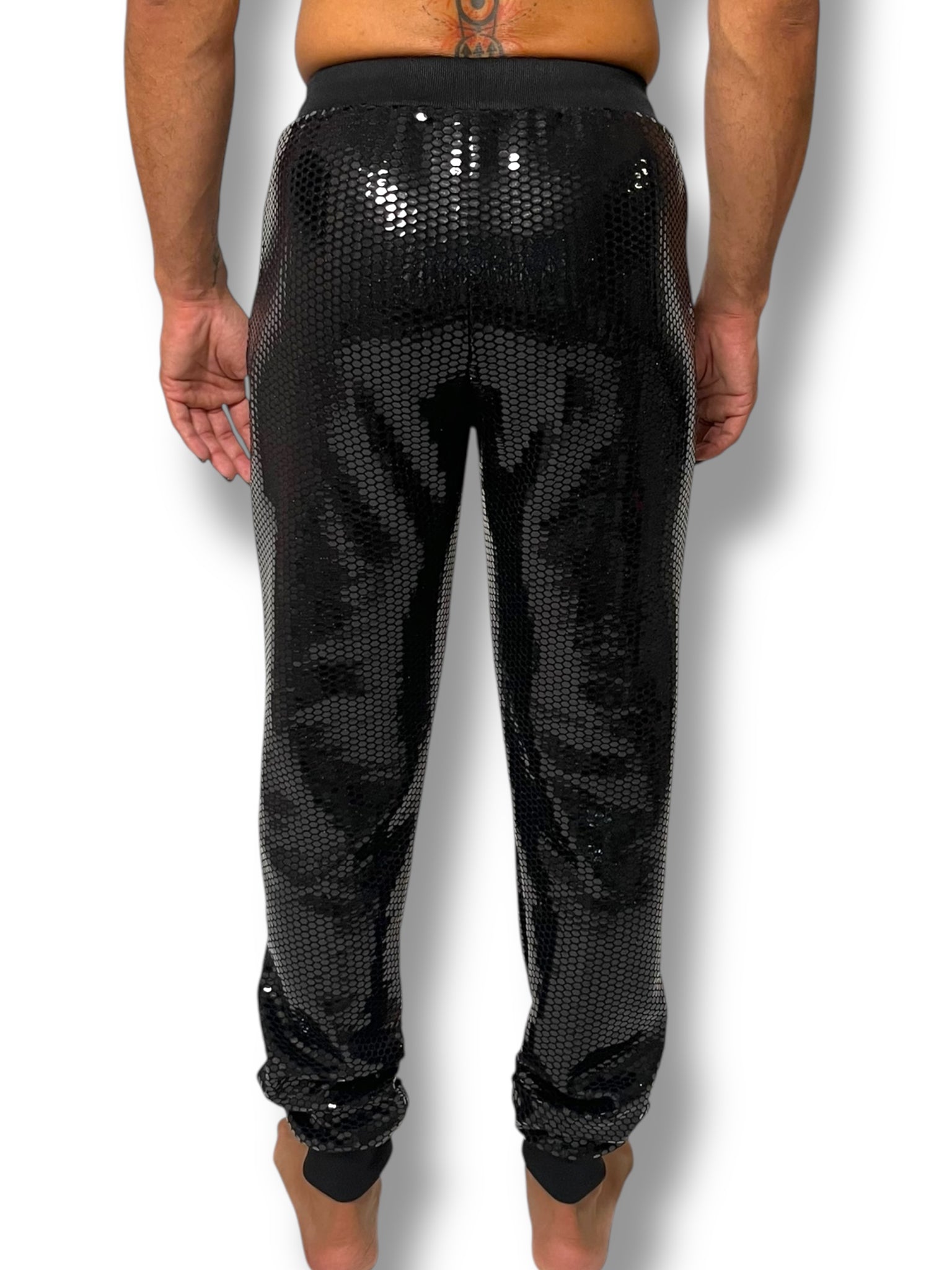 Black Sequin Stretch Hoodie Jogger Set