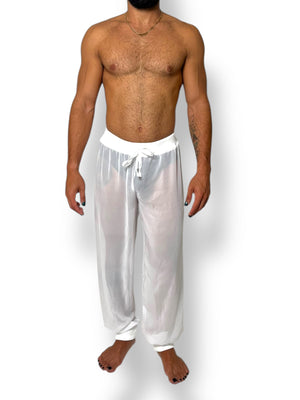 Sheer Chiffon Jogger Elastic Waistband and Cuff