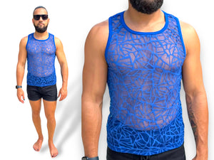 Blue Mesh Tank