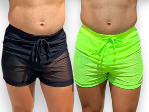 Men’s Stretch Mesh See through Elastic Waistband Shorts