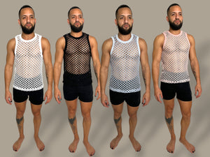 Fitted Fishnet Mens Tank