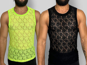 Fitted Stretch Lace Tank