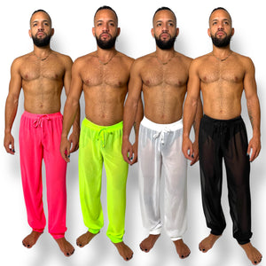 Sheer Chiffon Jogger Elastic Waistband and Cuff