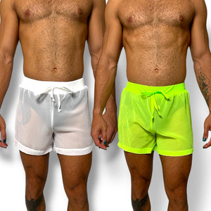 Sheer Chiffon Short Festival Wear See Through Mesh
