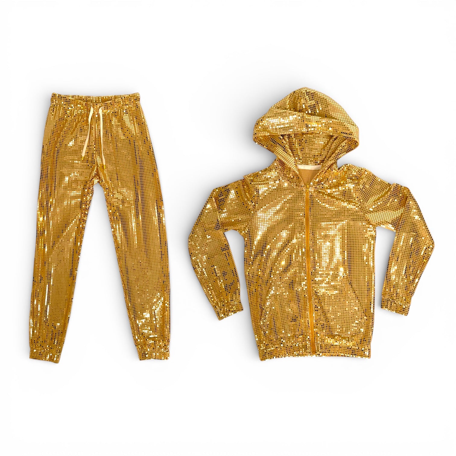 Gold Sequin Hoodie Jogger Set – shane kindley.com