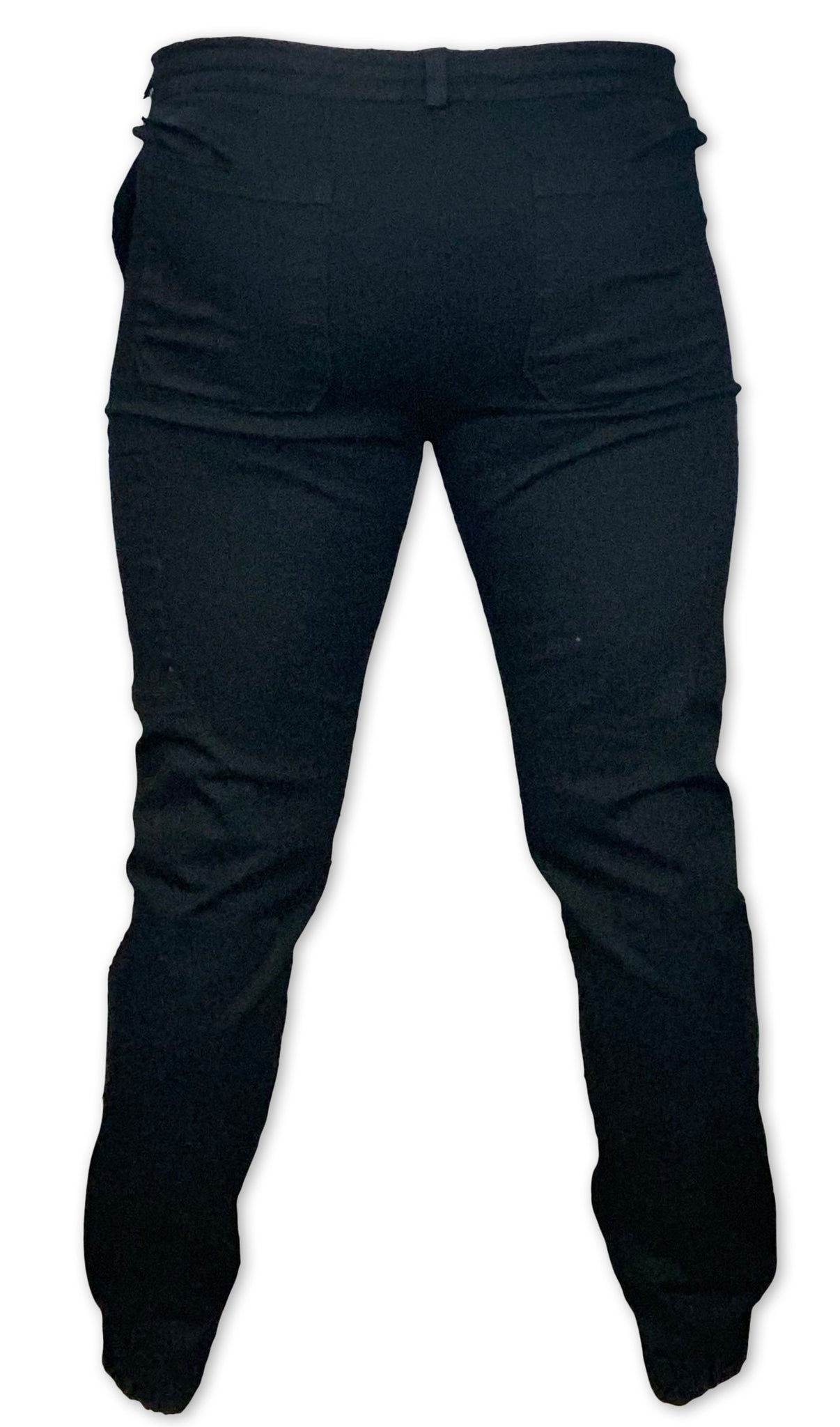 Black Stretch Denim Cargo Jogger