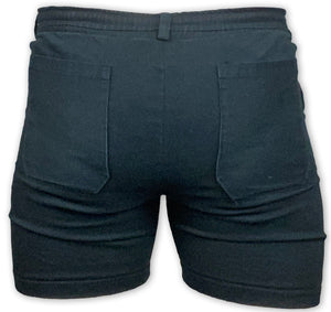 Black Stretch Denim Short